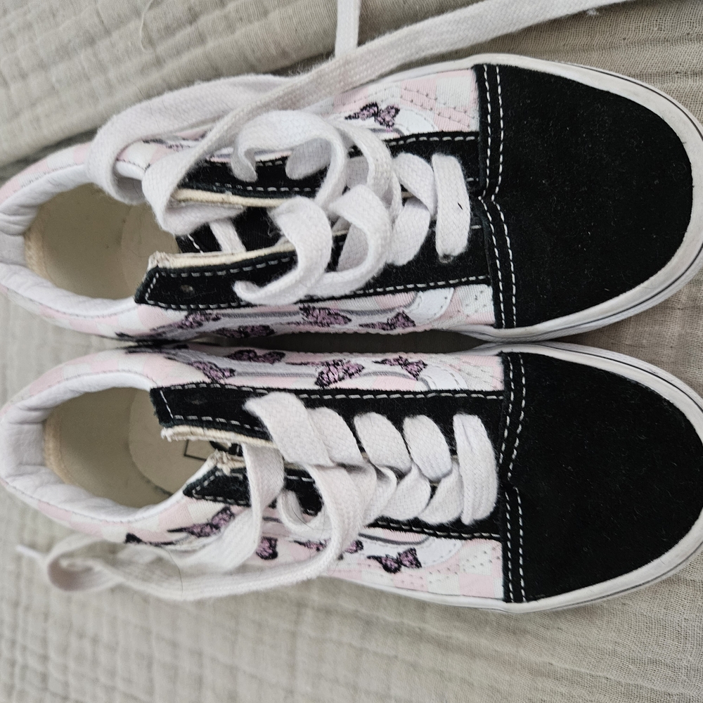 Vans Black and Pink Low-Top Sneakers